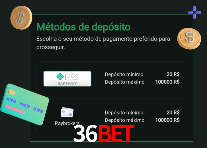 O cassino 36Bet oferece uma grande variedade de métodos de pagamento